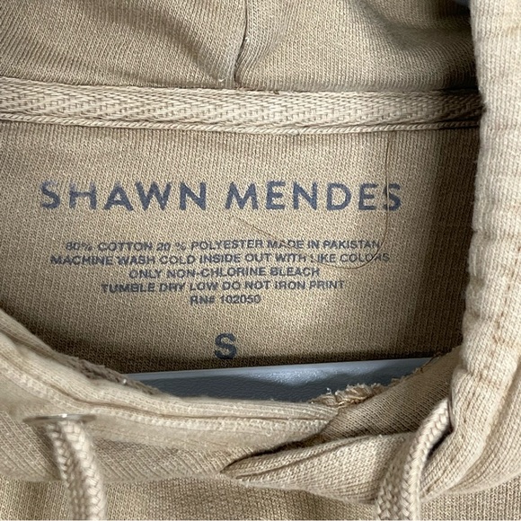 Shawn Mendes In My Blood Hooded Embroidered Sweatshirt Size Small tan - Picture 5 of 7